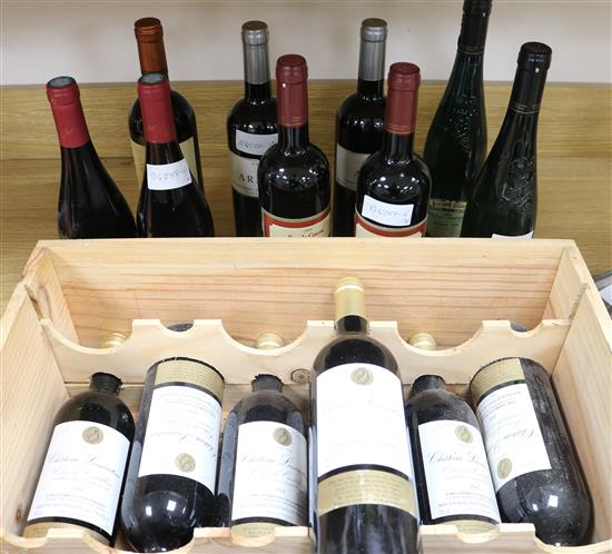 Seven bottles of Chateau Lamartine, Cotes de Castillon, 2000 and nine other assorted wines